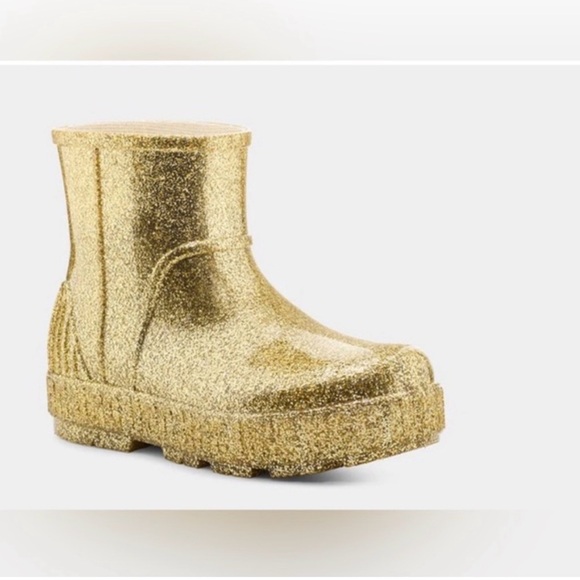 UGG Drizlita Glittery Gold Rain Boots - size 6